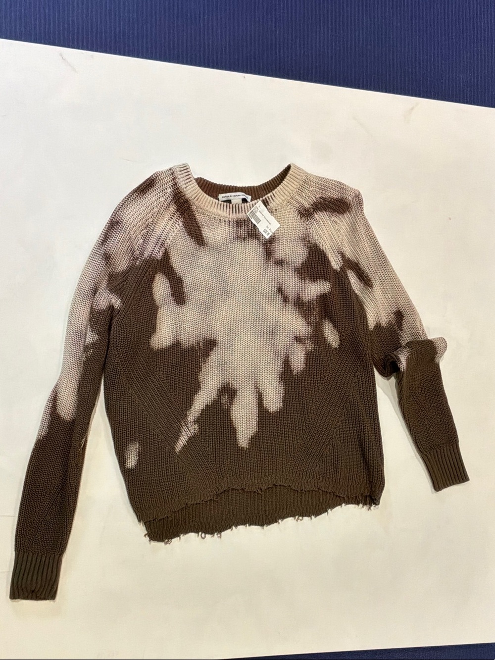 Tie-Dye Crewneck Sweater in Brown and Cream - Women